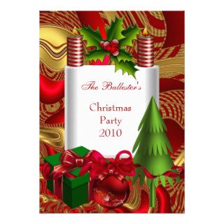 Invitation Christmas Party Red White Gold Green Personalized Invitations