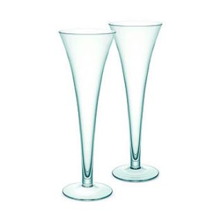 a pair of trumpet champagne flutes by inkerman london
