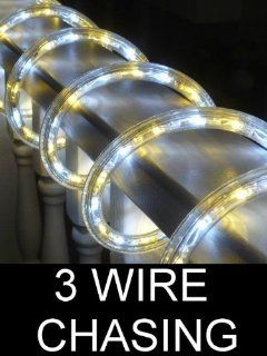 150FT PURE AND WARM WHITE 3 WIRE CHASING LED ROPE LIGHT KIT. CHRISTMAS LIGHTING. OUTDOOR ROPE LIGHTING: Home Improvement