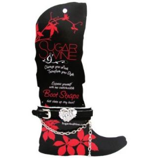 Sugar and Vine Black Boot Strap with Tattoo Heart with PEACE charm: Shoes