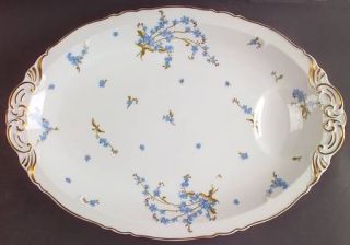 Haviland Montmery (Forget Me Nots) 16 Oval Serving Platter, Fine China Dinnerwa