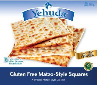 Yehuda Matzo Style Squares, Gluten Free 10.5 Oz (PACK OF 6) : Packaged Snack Matzo Crackers : Grocery & Gourmet Food