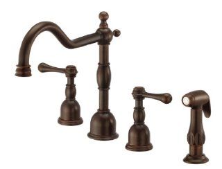 Danze D422057BR Opulence Two Handle Kitchen Faucet with Spray, Tumbled Bronze   Touch On Kitchen Sink Faucets  