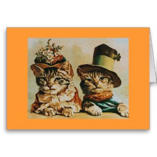 Vintage Cat Couple Anniversary Greeting Cards