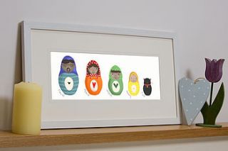 personalised russian doll family print by from lucy