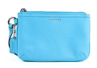 Coach Robin Blue Legacy Leather Small Wristlet Clutch Wallet: Shoes