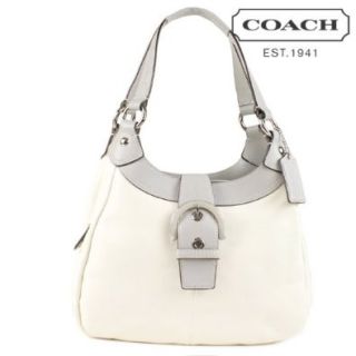 Coach Soho Two Tone Leather Lynn Hobo Tote Handbag Purse 17219 White Silver Shoes