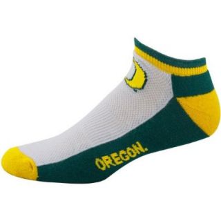 NCAA Oregon Ducks White Color Block Half Cusion Crew Socks: Shoes