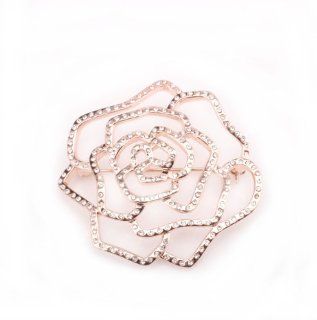 Bridal Wedding Craft Dressy Gold Tone Swarovski Clear Crystal Flower Floral Brooch Pin BR128: Jewelry