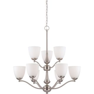 Nuvo Patton 9 light Brushed Nickel Chandelier