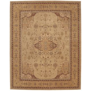 Nourison Hand tufted Heritage Hall Persian inspired Gold Wool Rug (56 X 86)