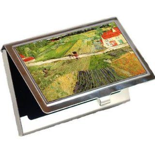Landscape with Carriage and Train in the Background By Vincent Van Gogh Business Card Holder : Office Products