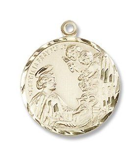 14kt Gold St. Cecilia Medal, Patron Saint of Music, Musicians & Singers. Catholic Saint Cecilia Patron Saint of Musicians, Music, Music Players, Composers, Vocalists. Jewelry
