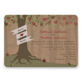 Cardboard Inspired Apple Orchard Wedding Invite