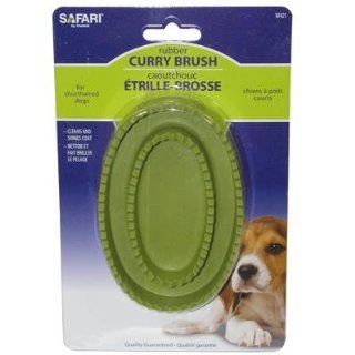 Safari Pet Products DSFW421R Rubber Dog Curry Brush, Black 