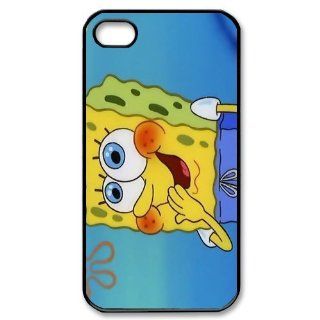 Custom Movie Spongebob Cover Case for iPhone 4 WX6418 Cell Phones & Accessories