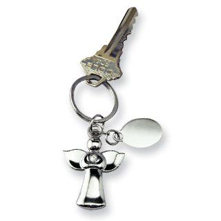 Guardian Angel Key Ring w/Engraving Tag: Jewelry