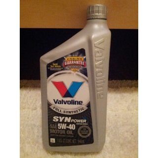 Valvoline SynPower Full Synthetic Motor Oil SAE 5W 40   1 Quart Bottle (Case of 6): Automotive