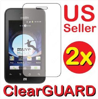2x ZTE Score X500 Cricket Premium Invisible Clear LCD Screen Protector Cover Guard Shield Protective Film Kit (2 Pieces): Cell Phones & Accessories