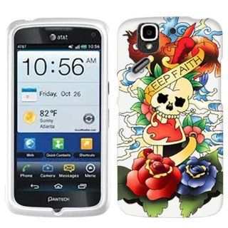 Pantech Flex Keep Faith Skull on White Cover Case Cell Phones & Accessories