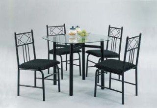 Shop 5pc Metal Dining Table & Chairs Set Black Finish at the  Furniture Store. Find the latest styles with the lowest prices from Acme Furniture