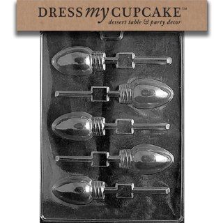 Dress My Cupcake DMCC439 Chocolate Candy Mold, Christmas Bulb Lollipop, Christmas: Candy Making Molds: Kitchen & Dining