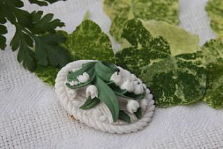 lily of the valley cameo brooch by good intentions