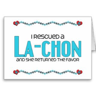 I Rescued a La Chon (Female) Dog Adoption Design Greeting Cards