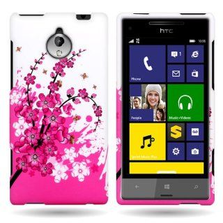 CoverON Slim Hard Case for HTC 8XT with Cover Removal Tool   (Pink Spring Flower) Cell Phones & Accessories