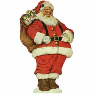 Vintage Christmas, Victorian Santa Claus Toys Photo Sculpture