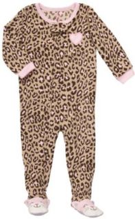 Carter's Girls Cheetah Heart Fleece Footed Sleeper  Kids 4 7 (6): Infant And Toddler Sleepers: Clothing