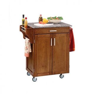 Home Styles Small Kitchen Cart   Cottage Oak with Granite Top