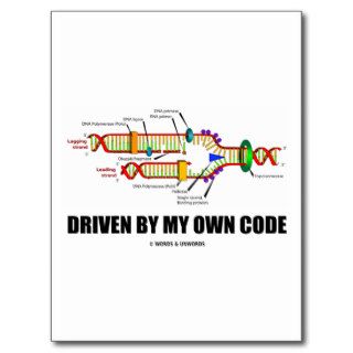 Driven By My Own Code (DNA Replication) Postcard