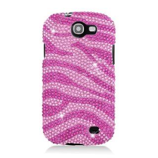 Pink Zebra Bling Gem Jeweled Crystal Cover Case for Samsung Galaxy Express SGH I437 Cell Phones & Accessories