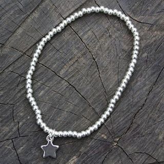 silver bead heart or star friendship bracelet by nest