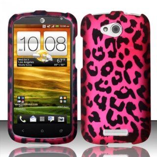For HTC One VX (AT&T) Rubberized Design Cover Case   Pink Leopard: Cell Phones & Accessories