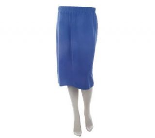 Susan Graver Lustra Knit Slim Skirt with Elastic Waistband —