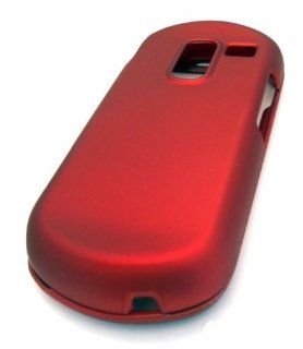 Samsung R455c Straight Red Solid HARD Rubberized Feel Rubber Coated Case Skin Cover Protector: Cell Phones & Accessories