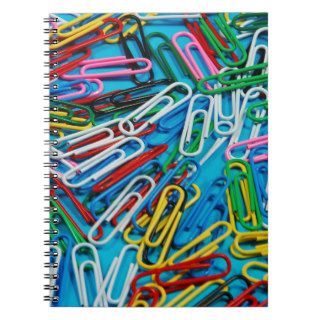 Colourful paperclip print spiral notebook