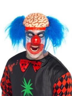 Smiffys Scary Zombie Clown Costume Gory Gross Brain Wig with Nose: Toys & Games