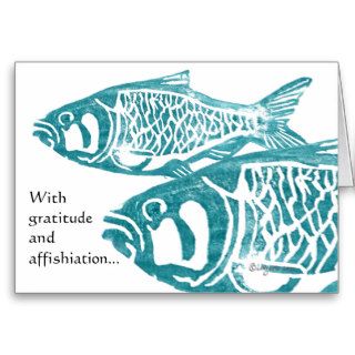 Funny Fish Gratitude Greetings Thank You Cards