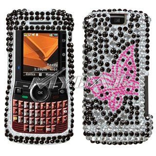 Motorola Clutch i465   Nextel/Sprint/Boost  Vintage Butterfly Diamante Protector Cover Full Rhinestones/Diamond/Bling/Diva   Hard Case/Cover/Faceplate/Snap On/Housing: Cell Phones & Accessories