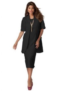 The Best Dressed Women's Plus Size Button Jacket Dress: Business Suit Dress Sets: Clothing
