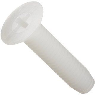 Nylon 6/6 Machine Screw, Plain Finish, Off White, Flat Head, Phillips Drive, Meets ASTM D4066/ASTM D6779, Right Hand Threads, Metric: Industrial & Scientific
