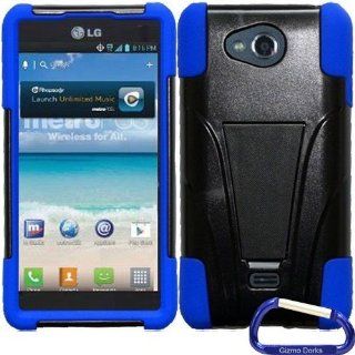 Gizmo Dorks Hybrid Cover Case with Stand for the LG Spirit 4G, Black Blue Cell Phones & Accessories