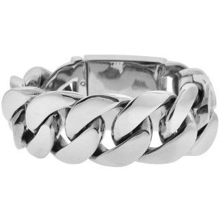 Inox Jewelry Men's Large Polished 316L Stainless Steel Link Bracelet: Jewelry
