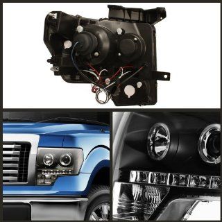 Spyder PRO YD FF15009 HL BK Ford F150 Halo LED Black Projector Headlights Assembly (Sold in Pairs): Automotive