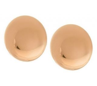 Oro Nuovo Polished 19mm Round Button Omega Back Earrings, 14K —