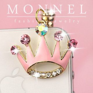 ip412 Cute Pink Crown Anti Dust Plug Cover Charm for iPhone 3.5mm Cell Phone: Cell Phones & Accessories