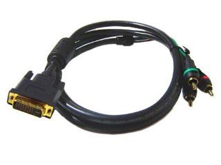 Gold Plated 10FT DVI I TO 3 RCA COMPONENT RGB CABLE ADAPTER FOR HDTV: Electronics